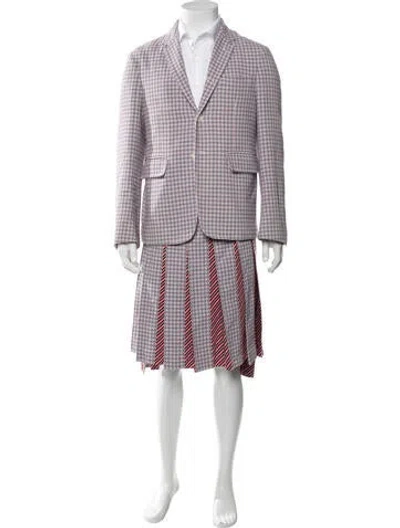 Pre-owned Thom Browne Checkered Suit In Red