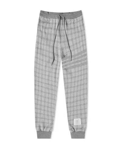 Thom Browne Checkered Sweatpants In Gray