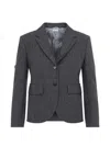 CHECK-PATTERN BUTTON-UP BLAZER