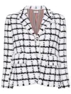 Thom Browne Cheeked Tweed Blazer In Black