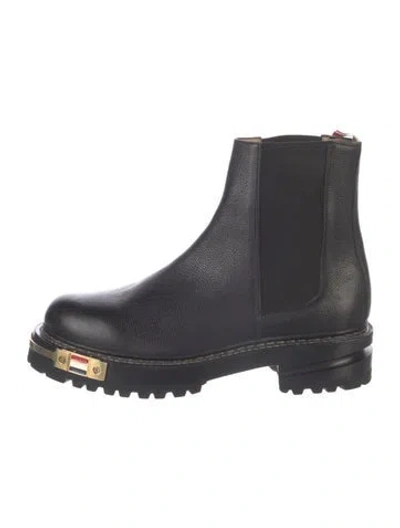 Pre-owned Thom Browne Chelsea Boots In Black
