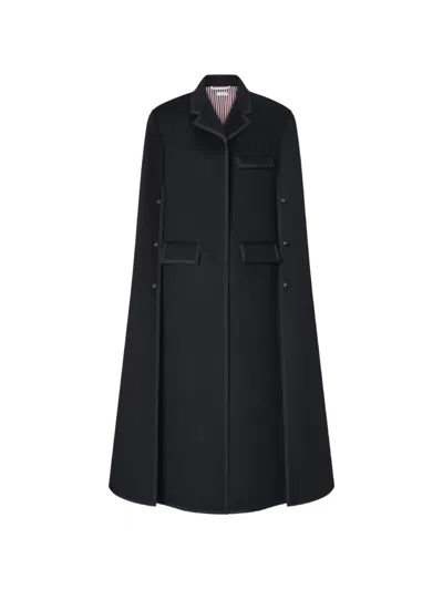 Thom Browne Chesterfield Cashmere Cape In Black