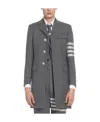 Thom Browne 4-bar Motif Padded Tailored Coat In Black