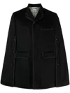 Thom Browne Chesterfield Grosgrain-trim Cape In Black