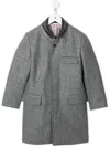 Thom Browne Chesterfield Melton Wool Coat In Grey