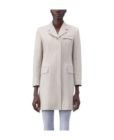 Thom Browne Chesterfield Wool Coat In White