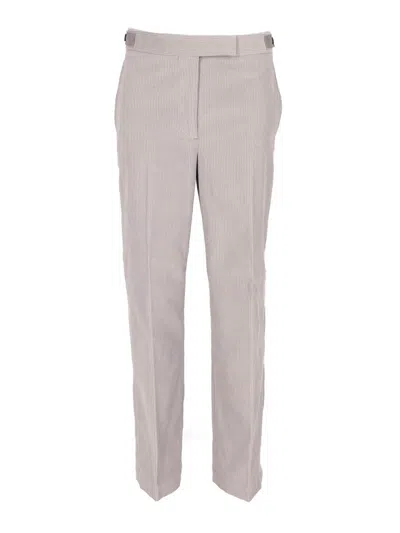 Thom Browne Chino Side Tab Trousers In Corduroy In Gris