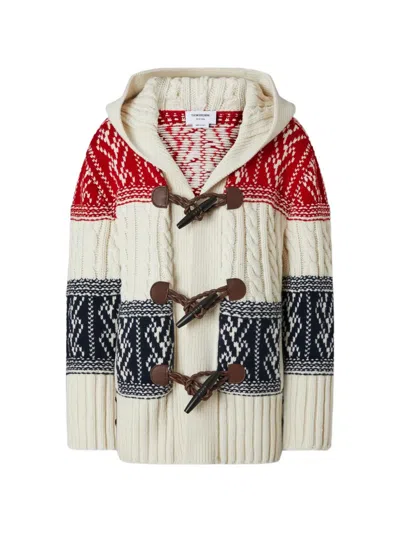 Thom Browne Chunky Cashmere Fair Isle Jacquard Duffle Jacket In Multi