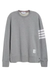 Thom Browne Classic 4-bar French Terry Sweatshirt In Light Grey