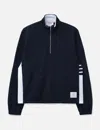 Thom Browne Classic 4-bar Jersey Half Zip Pullover In Blue