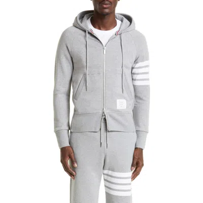 THOM BROWNE THOM BROWNE CLASSIC 4-BAR ZIP COTTON HOODIE