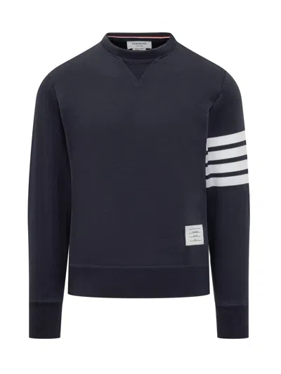 Thom Browne Classic 4-bar Graphic Sweatshirt In Blue