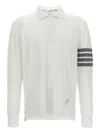 Thom Browne Striped Arm Detail Polo Shirt In White
