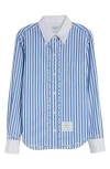 Thom Browne Classic Awning Stripe Cotton Poplin Button-down Shirt