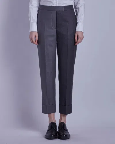 Thom Browne Classic Back Strap Trouser In Med Grey