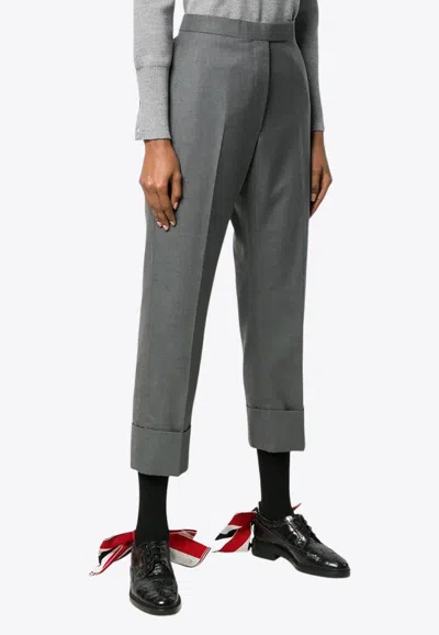 Thom Browne Classic Backstrap Turn-up Pants In Gray