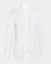 Thom Browne Classic Button-down Poplin Shirt In White