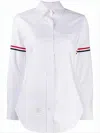 Thom Browne Classic Button-down Shirt With Striped Arm Bands In White