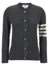 Thom Browne Classic Cashmere 4-bar' Cardigan In Gray