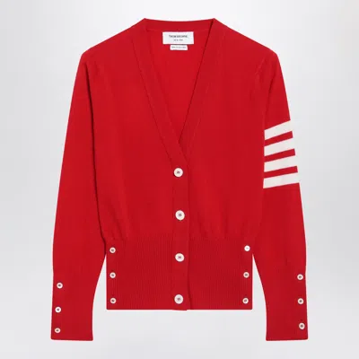 Thom Browne Classic Cashmere Cardigan In Red