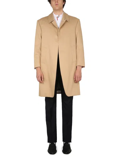 Thom Browne Classic Collar Cotton Jacket In Brown