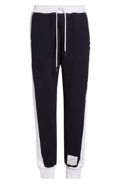 Thom Browne Classic Cotton Jersey Joggers In Navy