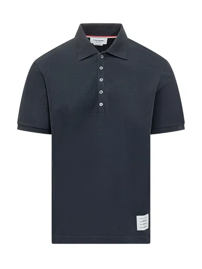 Thom Browne Classic Cotton Polo In Blue