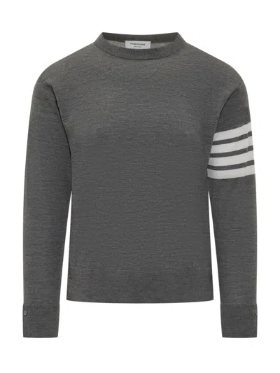 Thom Browne Classic Crewneck In Gray