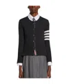 Thom Browne Cashmere Crew Neck Cardigan In Black