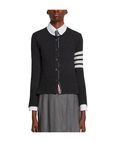 THOM BROWNE THOM BROWNE 4-BAR STRIPED BUTTONED CARDIGAN