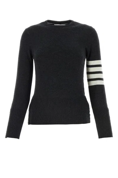 THOM BROWNE THOM BROWNE CHARCOAL WOOL SWEATER