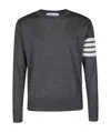 Thom Browne Dark Gray Wool 4-bar Sweaters In Black