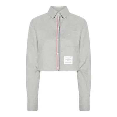 Thom Browne Classic Cropped Round Collar Top Women In Neutral