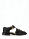 Thom Browne Brogued Fisherman Sandals In Black