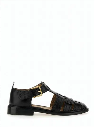 THOM BROWNE CLASSIC FISHERMAN SANDALS WITH INTRICATE CUT-OUT DETAILS