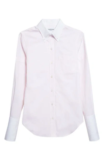 Thom Browne Classic Fit French Cuff Cotton Poplin Button-down Shirt In Pink