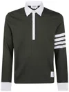 Thom Browne Classic Fit Long Sleeve Rugby In Med Weight Jersey With En In Green