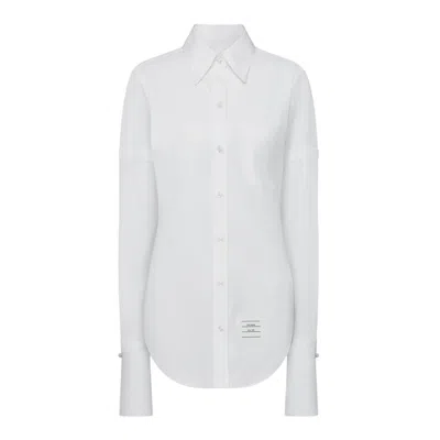 Thom Browne Classic Fit Long Sleeve Shirt In White
