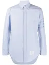 Thom Browne Straight Fit Cotton Oxford Button-down Shirt In Blue