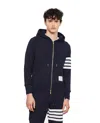Thom Browne Four-stripe Hoodie Sweatshirt In Blue