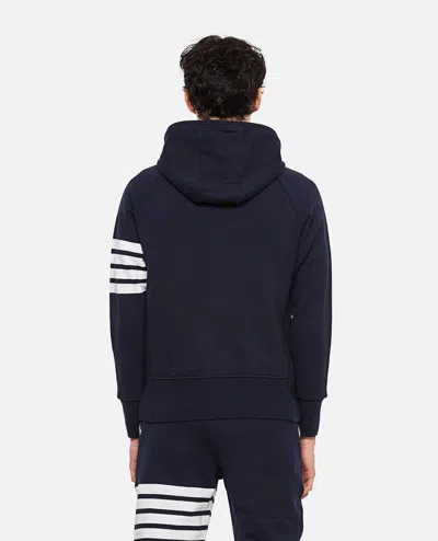Thom Browne Classic Full Zip Hoodie In Blue