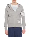 Thom Browne Mens Light Grey Striped Brand-patch Cotton-jersey Hoody In Grey