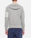 Thom Browne Classic Cotton Loopback 4-bar Zip-up Hoodie In Grey