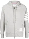 Thom Browne Classic Full Zip Hoodie In Classic Loopback With Engineered 4 Bar Clothing In Multi