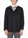 Thom Browne Simplified Snap Front Rain Parka In Nylon Tech In Black