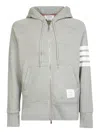 Thom Browne Classic Loopback Hooded Sweatshirt In Light Grey