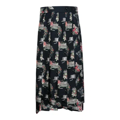 Thom Browne Classic Knee Length Dropped Skirt Women In Multi
