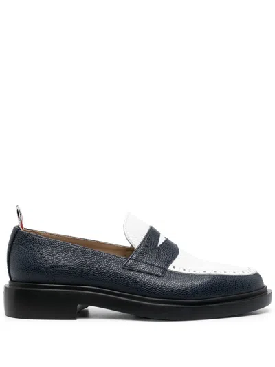 Thom Browne Classic Lightweight Penny Loafers In Blue