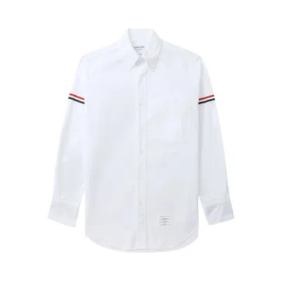 Pre-owned Thom Browne Classic Long-sleeve Button Down Point Shirt With Gg Armband In Oxford 'white' | Men's Si