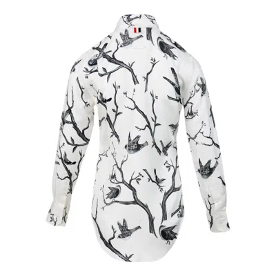 Thom Browne Classic Long Sleeve Button Down Top In Black